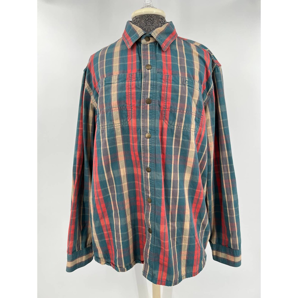 Katahdin Iron Works L.L. Bean Men's plaid heavy long sleeve button front shirt M